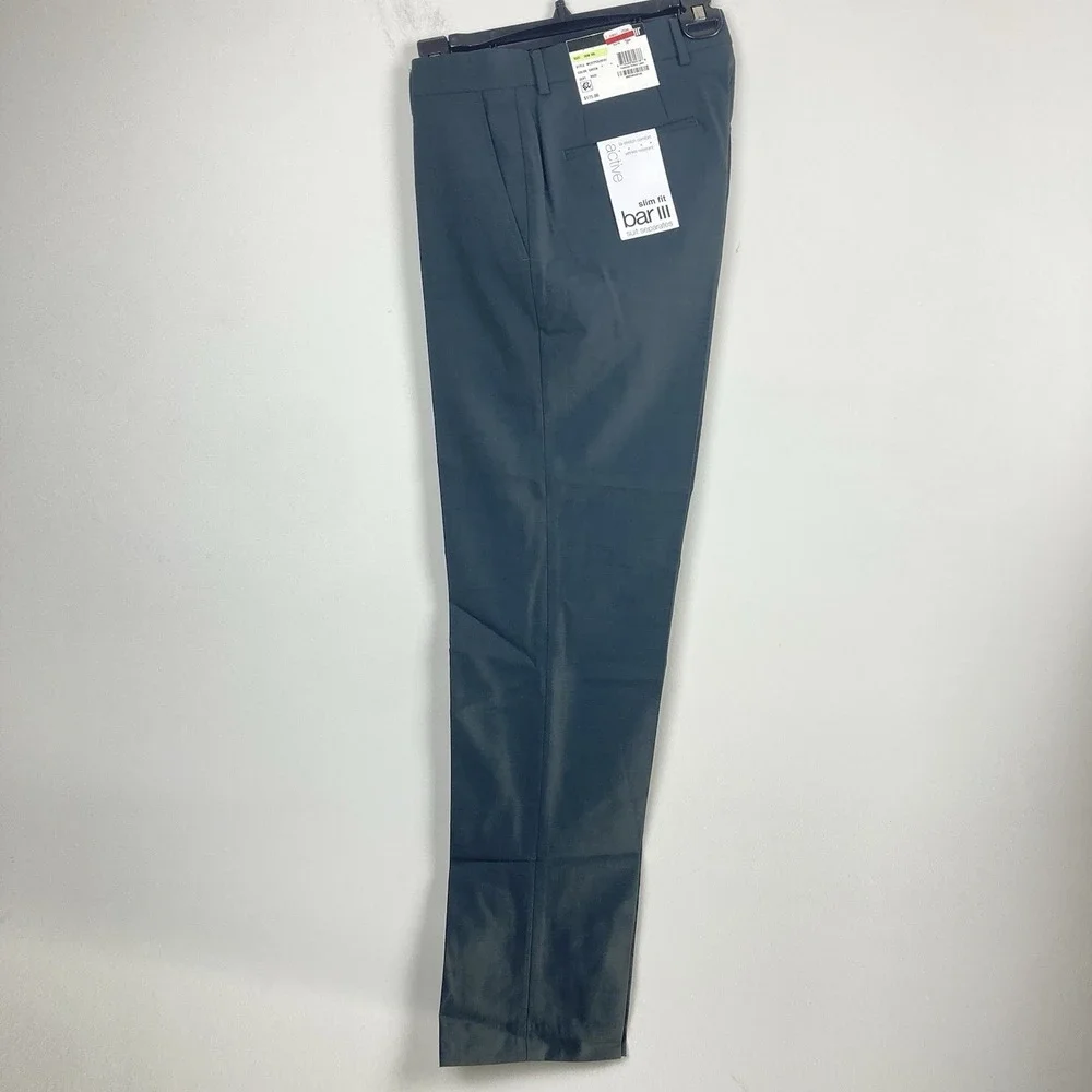 Bar III Mens‎ Slim fit Dress Pants 32Wx34L Emerald Green Solid E101497